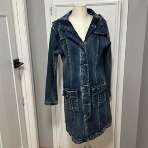 Ethyl denim, hooded jacket, Sariah collection size medium 98 %cotton 2% spandex.